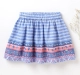 Girls Border Print Skirt - Blue