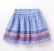 Girls Border Print Skirt - Blue