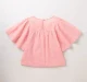 Girls Flutter Sleeves Top - Peach