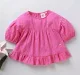 Girls Dobby Flared Hem Top - Pink