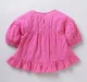 Girls Dobby Flared Hem Top - Pink