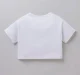 Girls Crop Tee With Print - White
