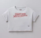 Girls Crop Printed Tee - Grey