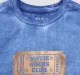 Unisex Overdyed Foil Print Tee - Blue