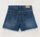 Girls High Waist Shorts - Mid Wash