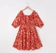 Girls Floral Printed Dress - Pink