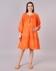 Maternity Clothing  Dress Solid Orange