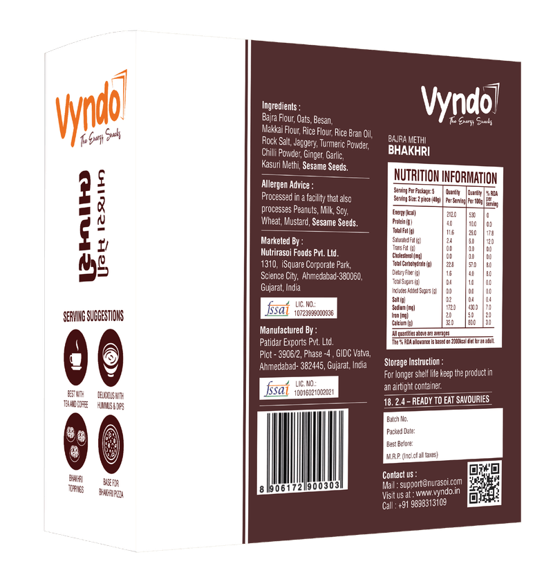 Bajra Methi Bhakhri (180gm)