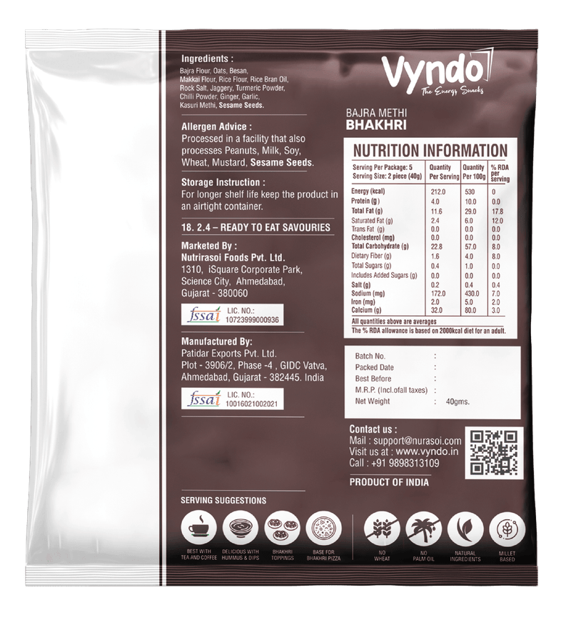 Bajra Methi Bhakhri (40gm*2)